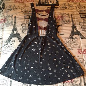 Navy Blue Dress with Faded Anchor Pattern